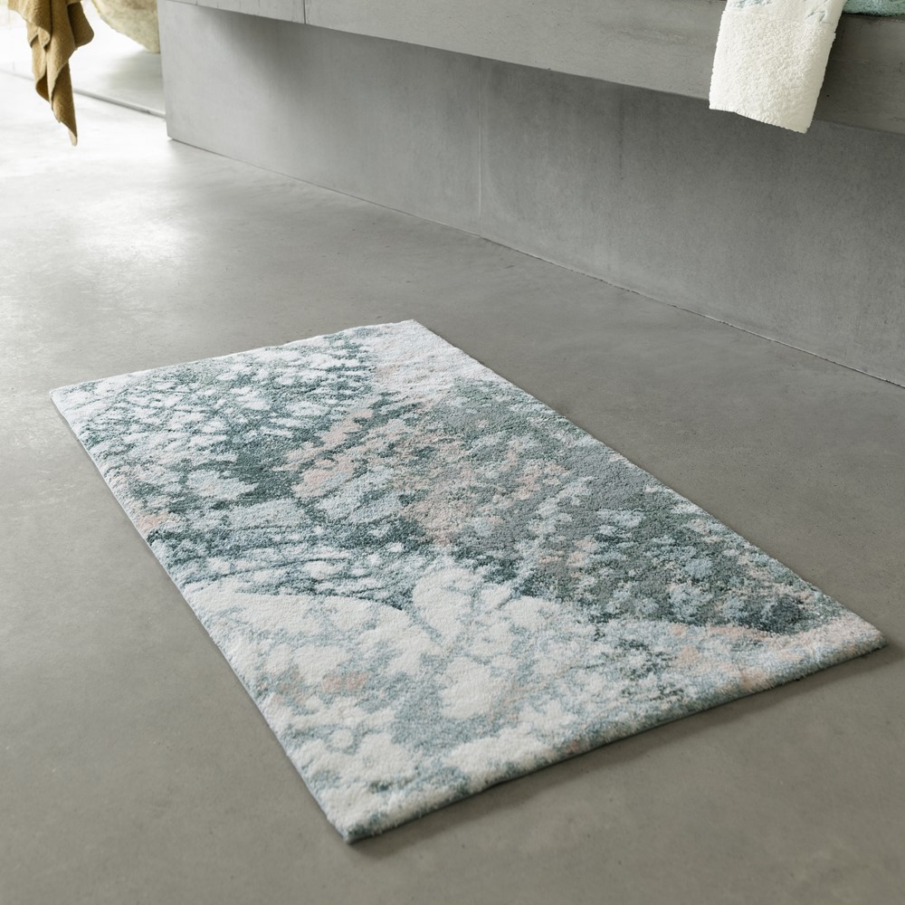 Monoke Bath Mat 210 by Designer Abyss & Habidecor in Aqua Blue